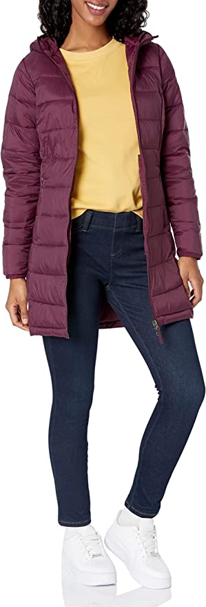 Amazon Essential Burgundy Lightweight Puffer