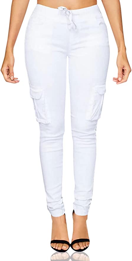 White Cargo Leggings