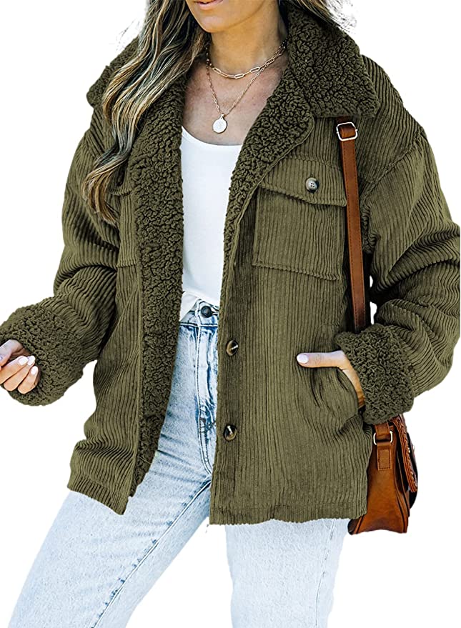 Cord Fleece Lined Shacket