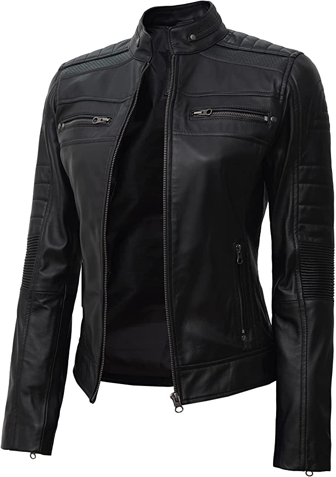 Womens Leather Moto Jacket Capsule Wardobe