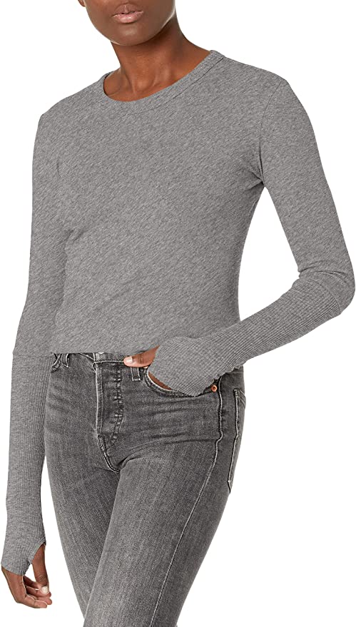 Enzo grey cashmere long sleeve t shirt women