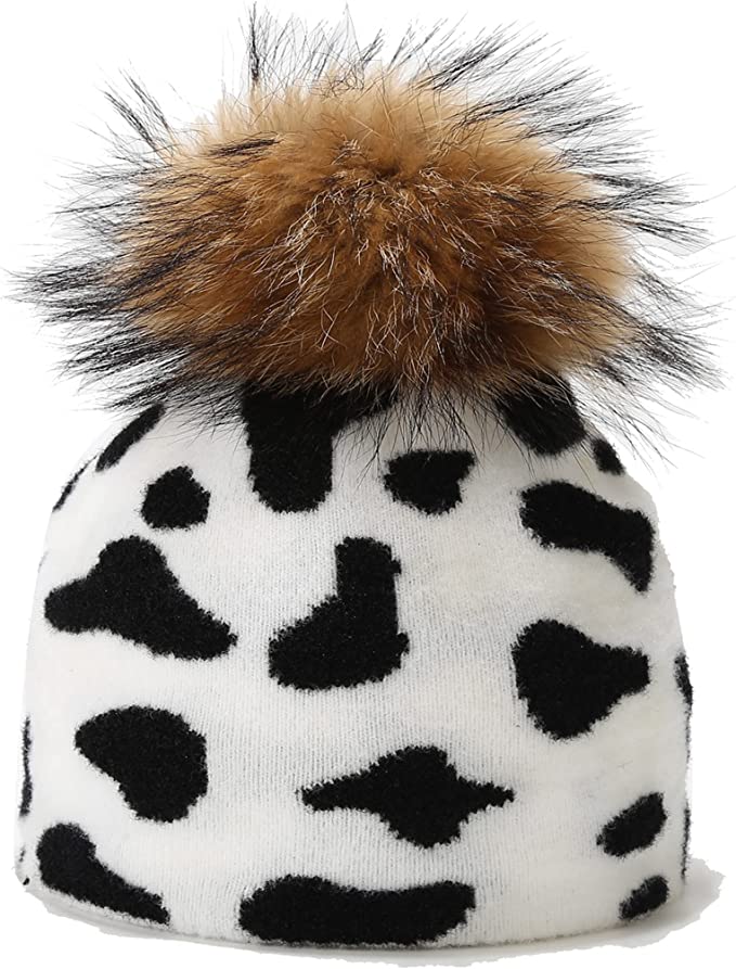 Cow Print Womens Beanie