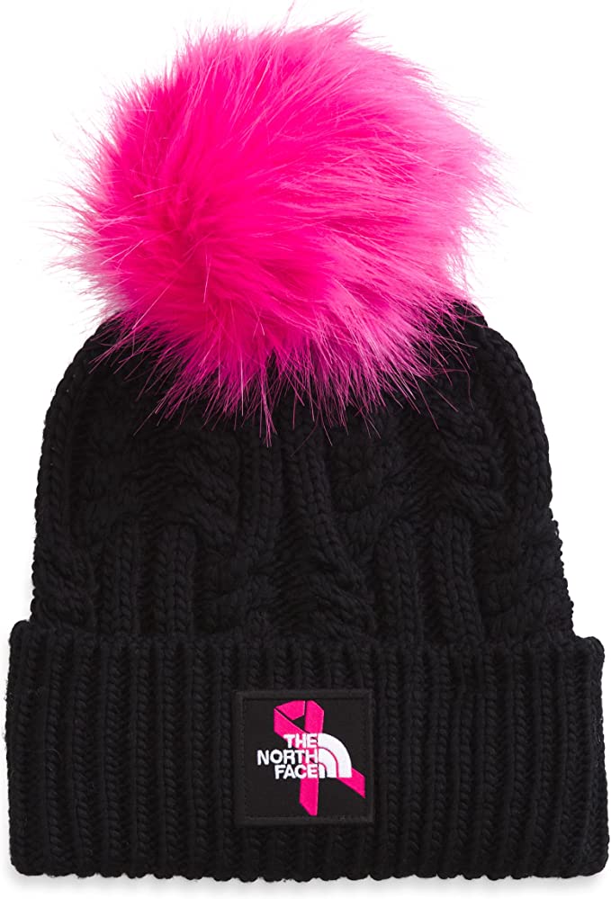 NORTH FACE BARBIECON PINK POM BEANIE