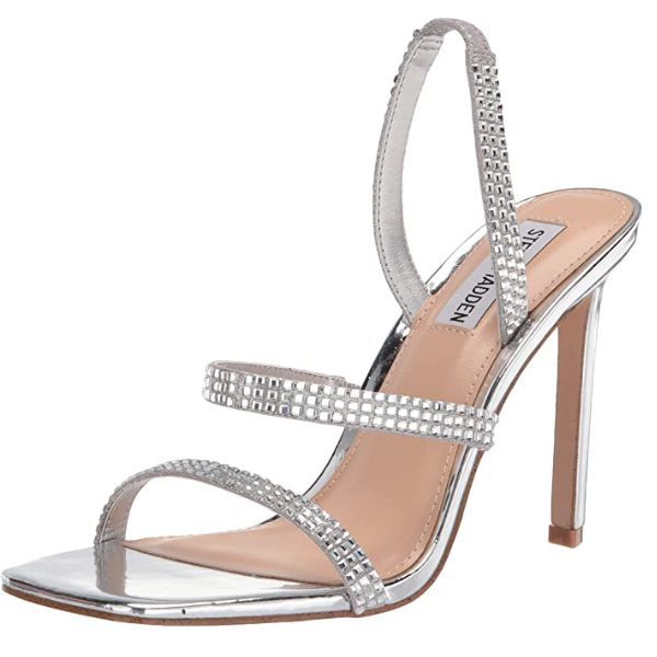 Steve Madden Gracie Heel in Silver Rhinstones