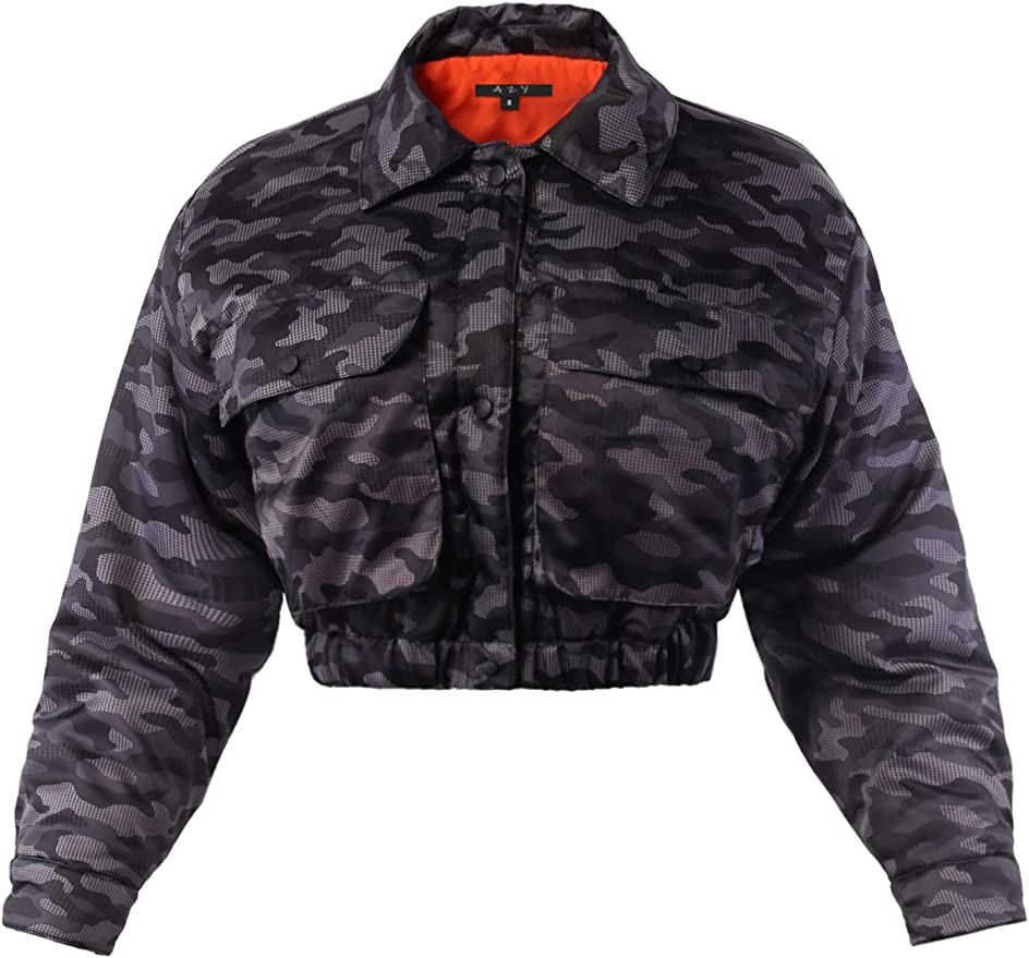 Black Camo Crop Puffer