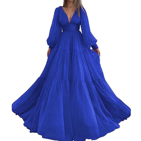 Blue Puff Sleeve Dresses