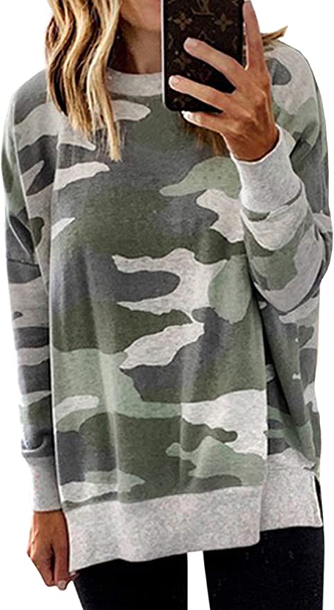 Crew neck Pullover Camo Tunic