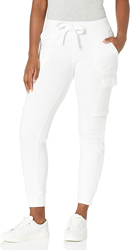 White Cargo Pants Fleece