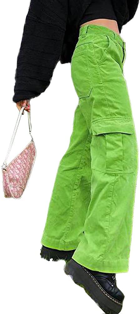 Green Corduroy Cargo Pants Women 