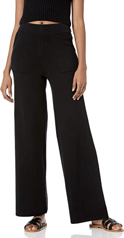Black Denim Wide Leg Pant