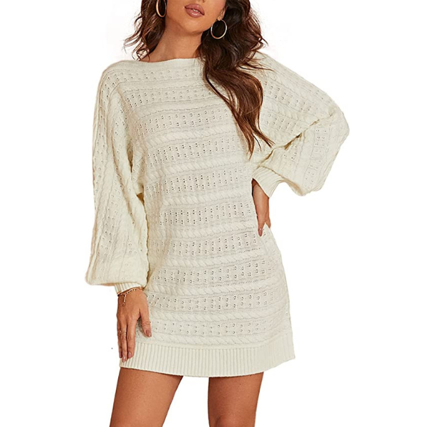 White sweater dress mini