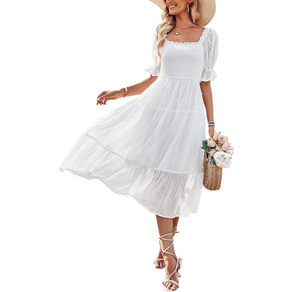 White Puff Sleeve Dresses