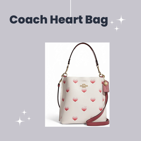 White Bucket Bag with Heart Patterns