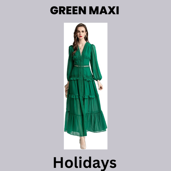 Green Maxi Cocktail Dress