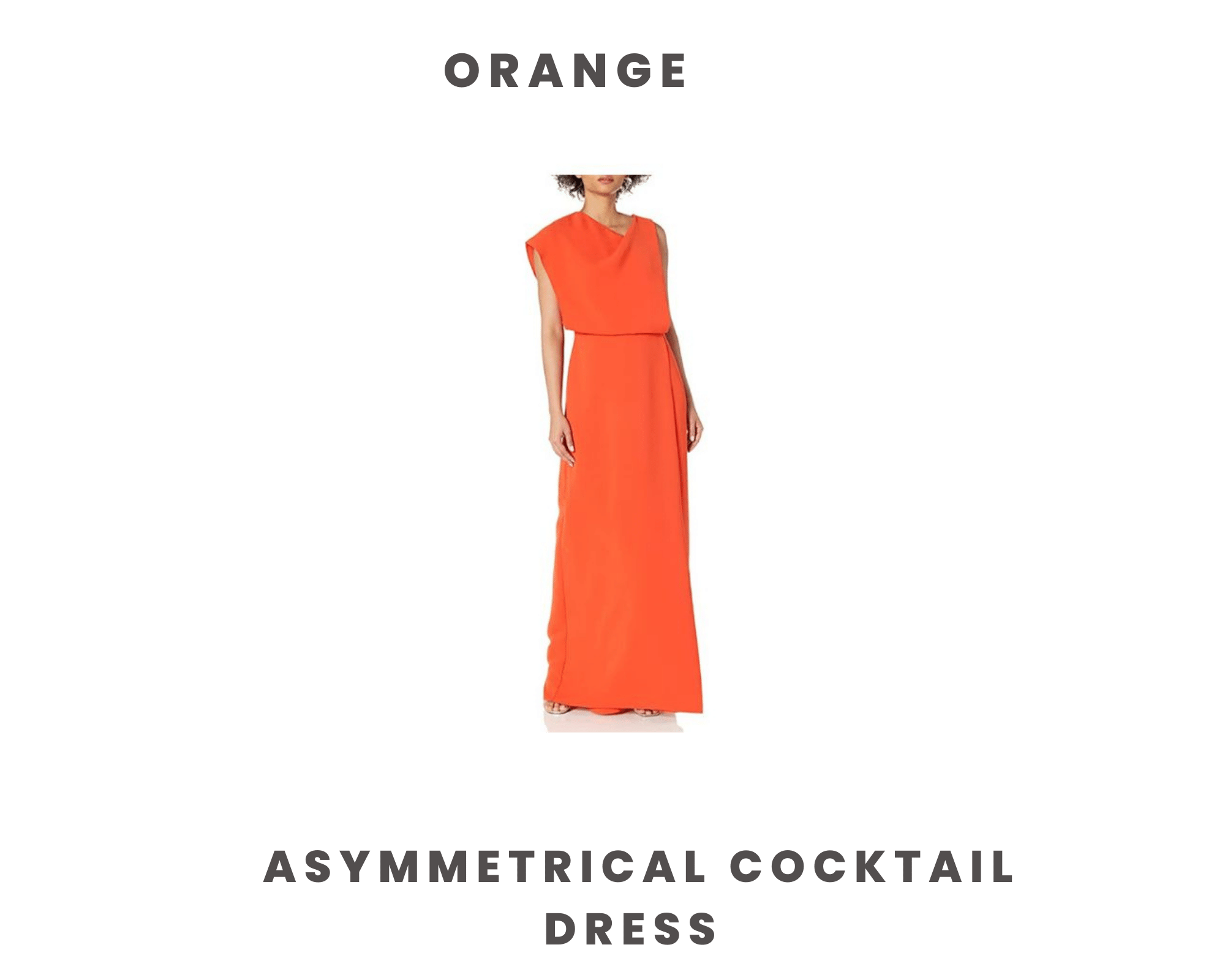 Orange Halston Cocktail Dress