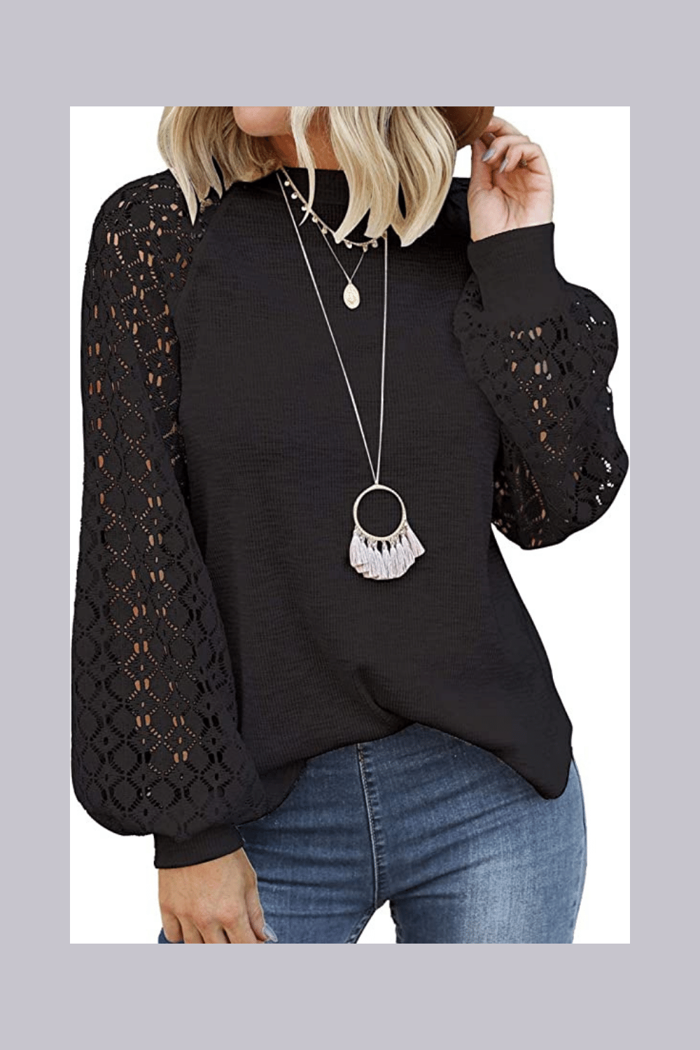 Black Mihol Cut OUt Casual Blouse