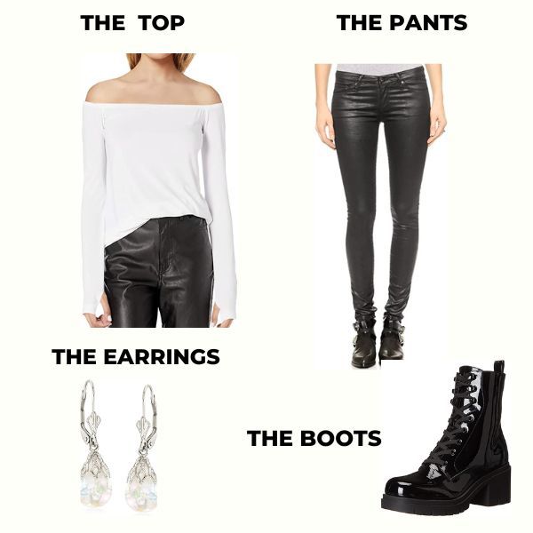 Top, Pants, Boots and Earrings