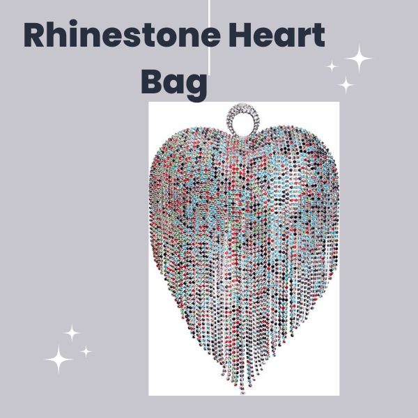 Rhinestone Heart Shaped Evening Bag 