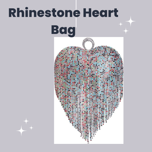 Rhinestone Heart Shaped Evening Bag