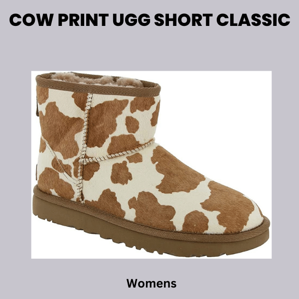 Brown and White Cow Print UGG Classic Short
