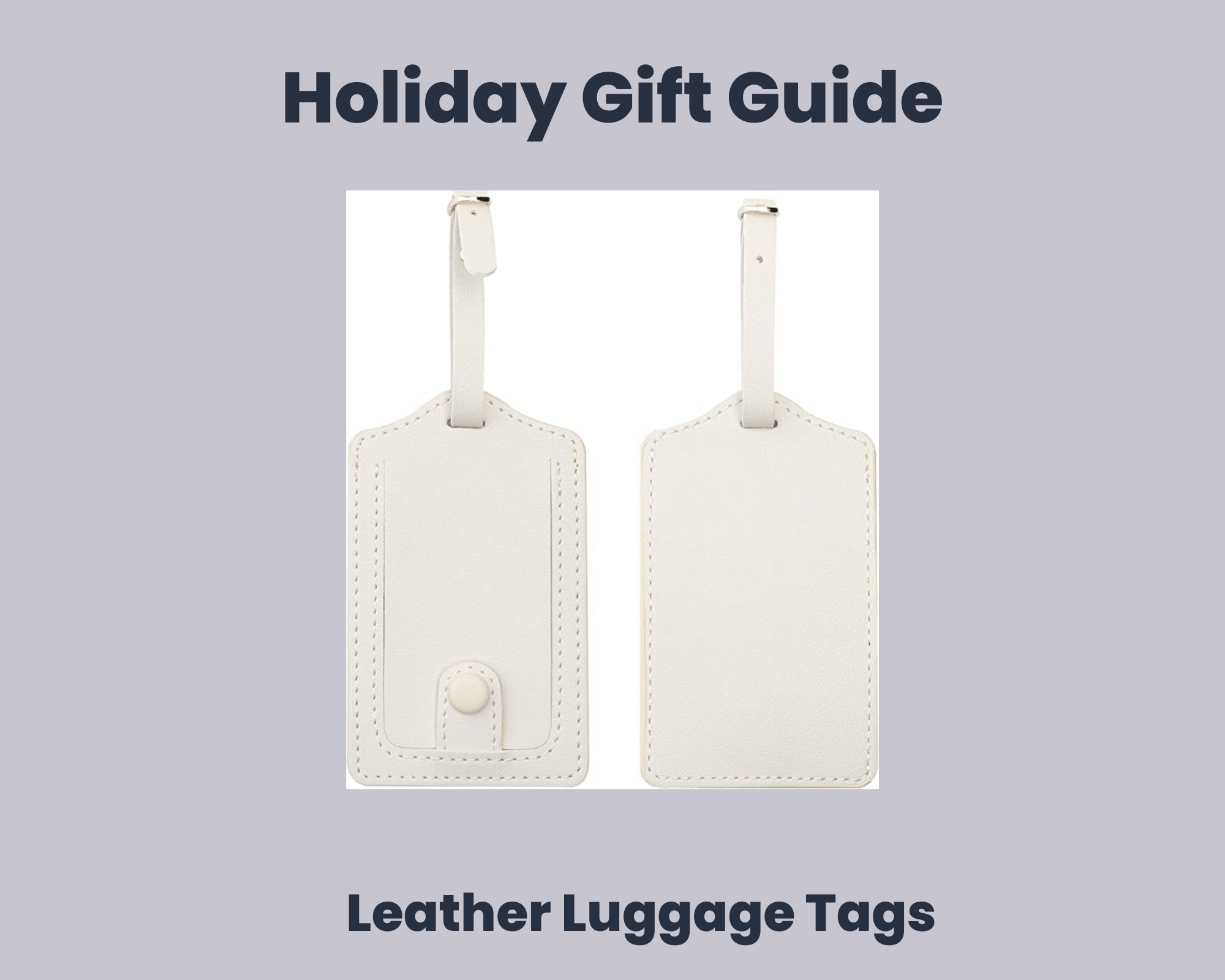 White Leather Luggage Tags