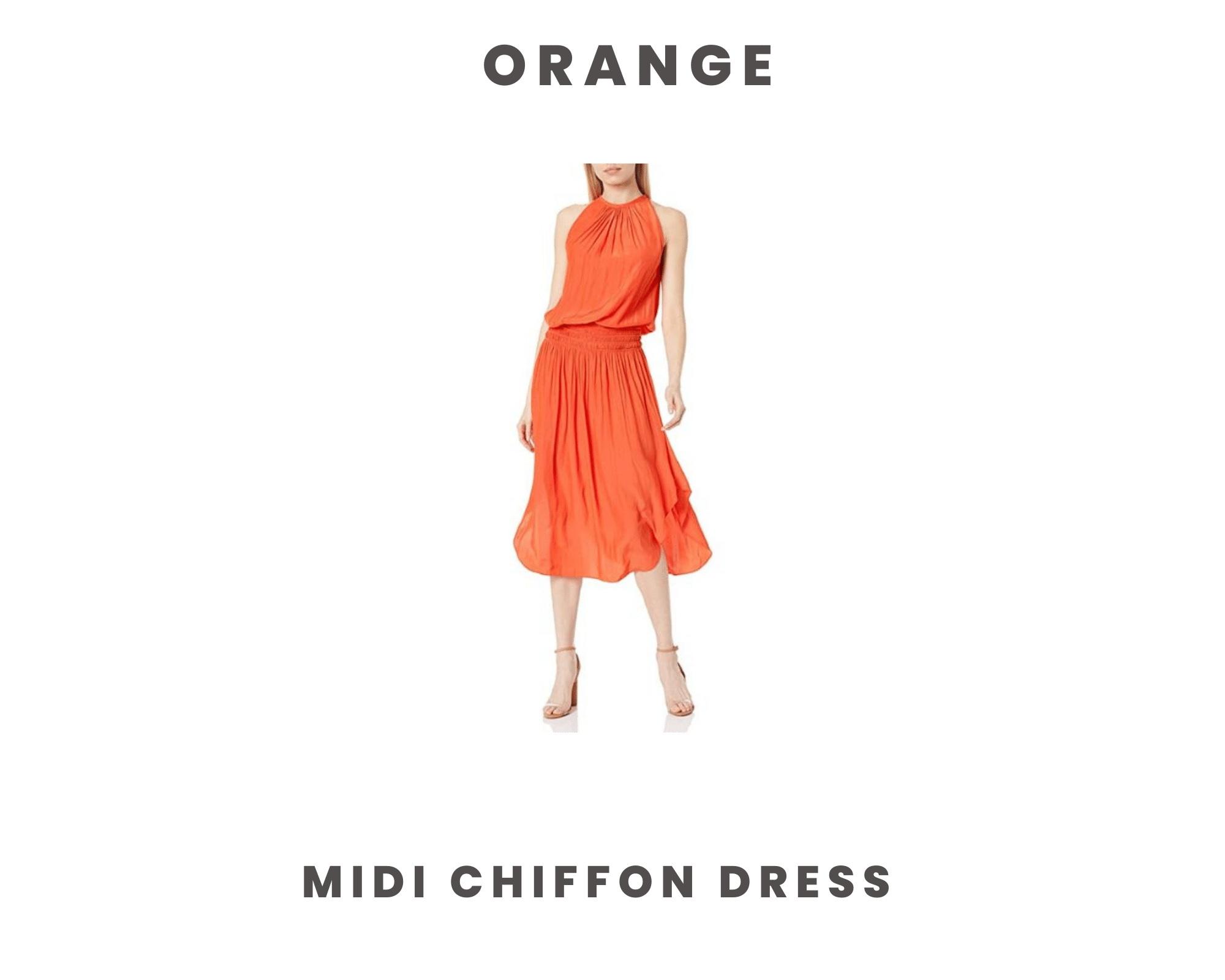 Orange Sleeveless Cocktail Dress