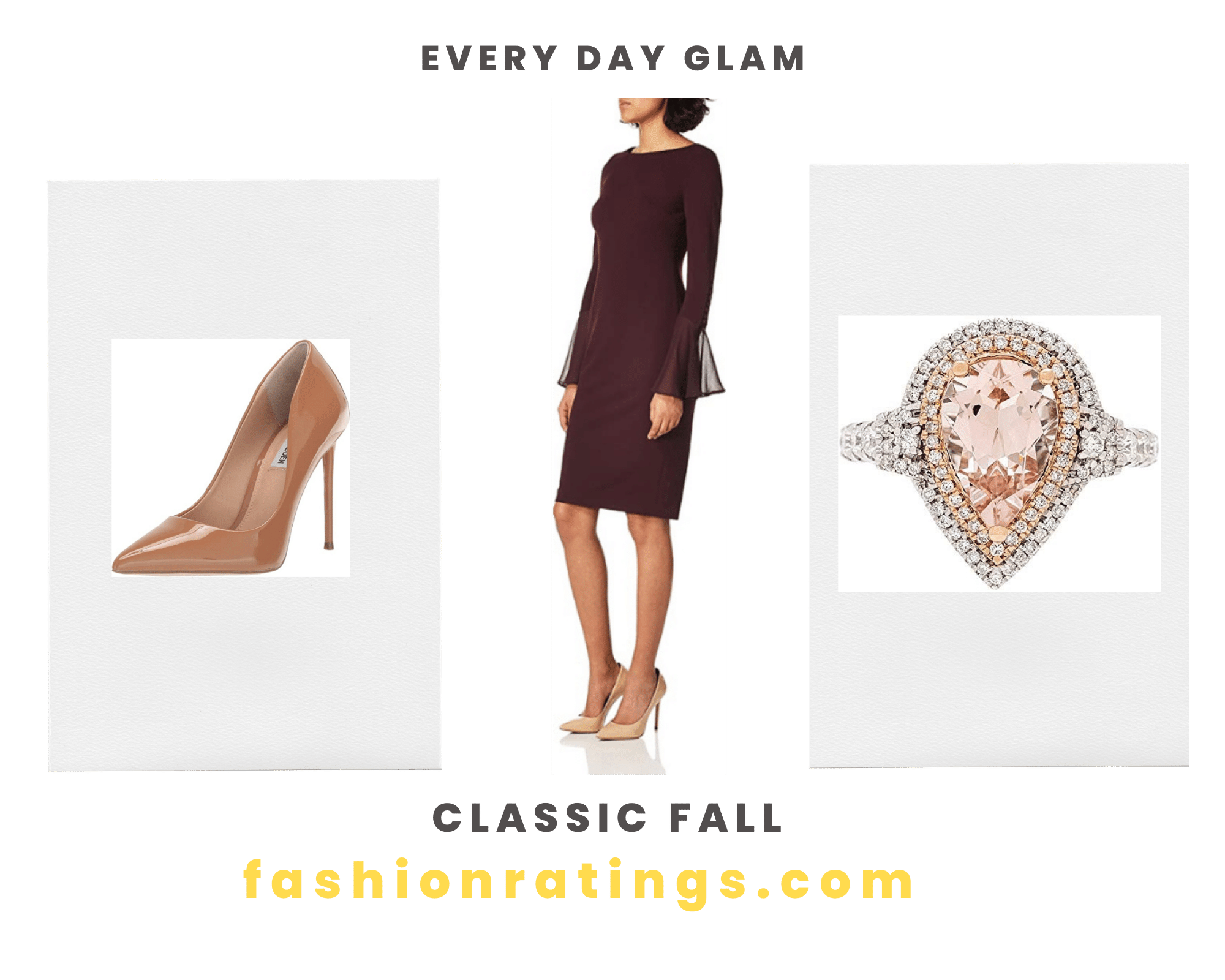 Nude Patent Pumps Cocktail Dress and Cocktail Ring