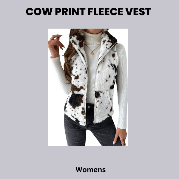 Cow Print Fleece Jacket