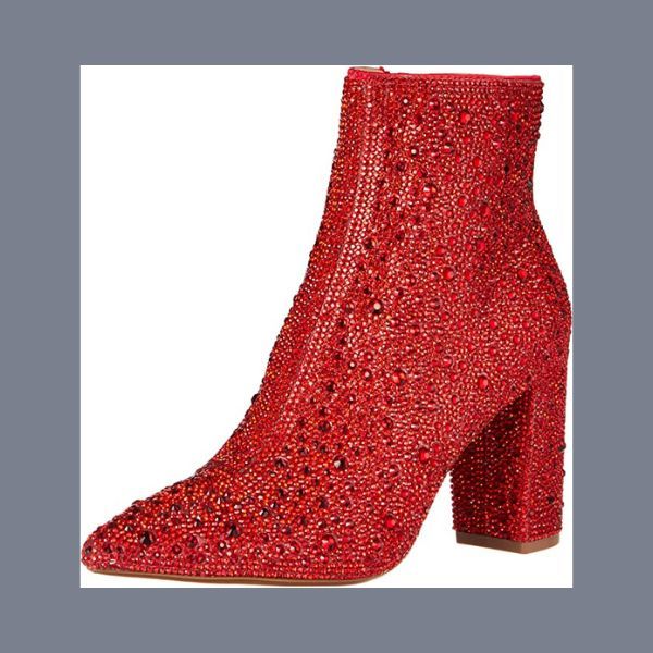 Betsey Johnson Red Rhinstone Bootie