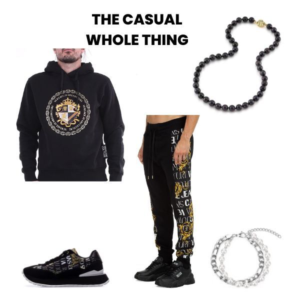  Versace Jeans Hoodie, Sweats, Necklace, Bracelet , Shoes