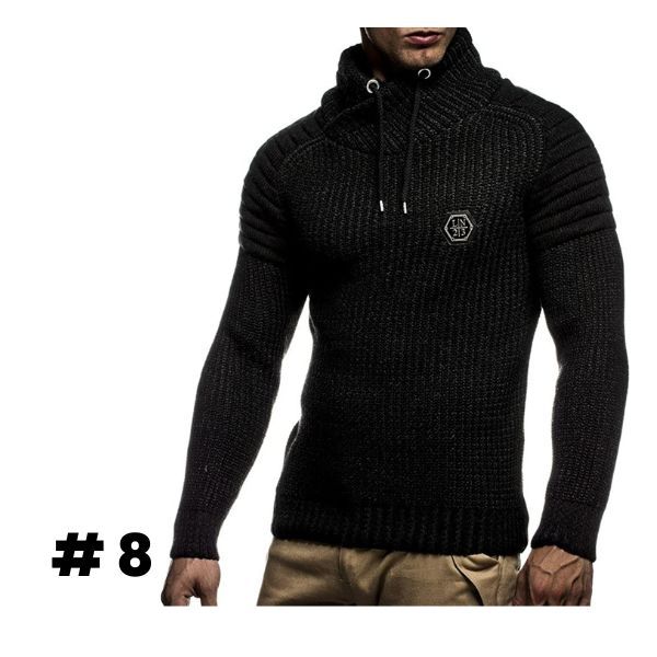 Black Knit Hoodie