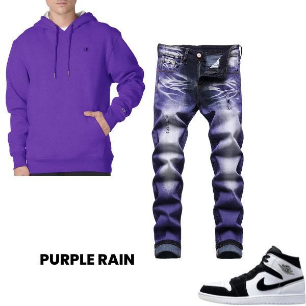 Purple Hoodie Purple Distressed Jeans Nike Jordan Shoes