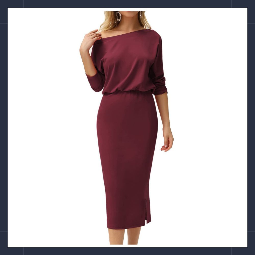 Source:Amazon Burgundy Dress