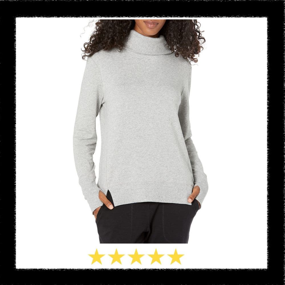 SOURCE: AMAZON GREY COWL NECK SWEATSHIRT