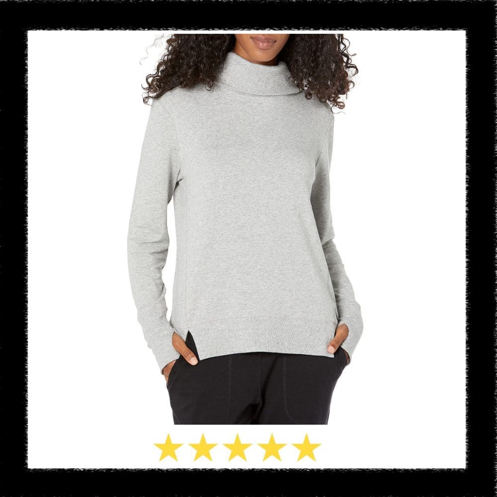 SOURCE: AMAZON GREY COWL NECK SWEATSHIRT 