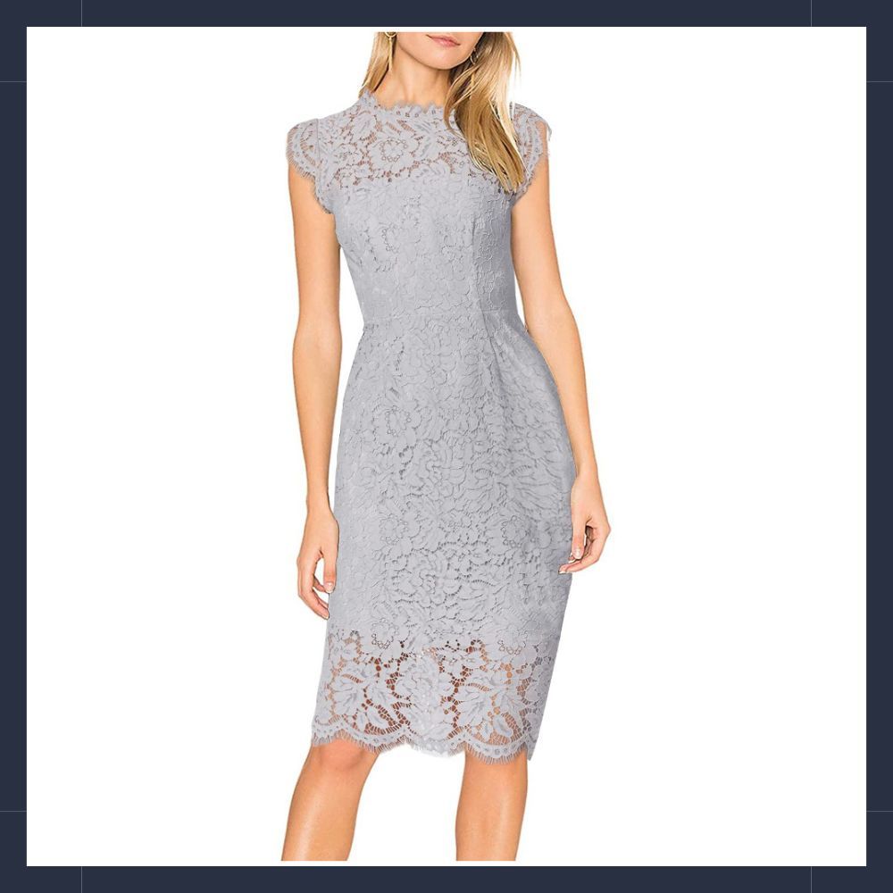 Source: AMAZON Grey Lace Midi