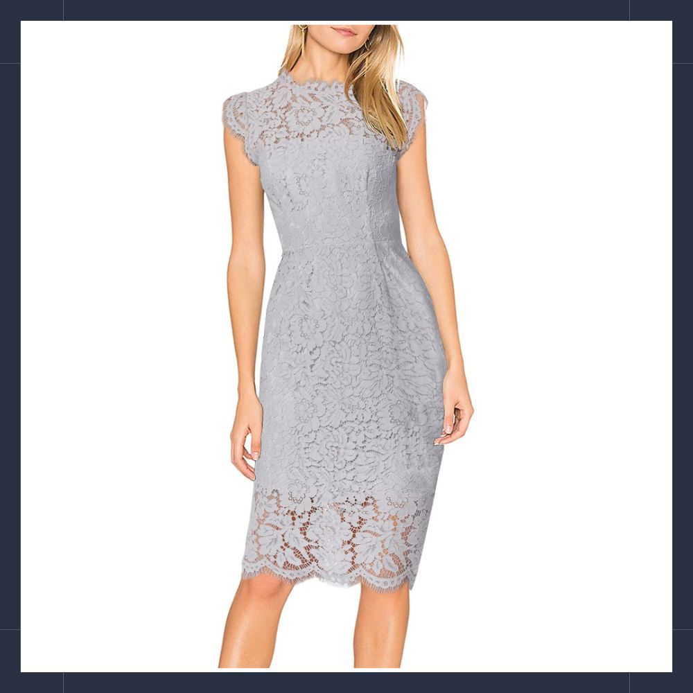 Source: AMAZON Grey Lace Midi 